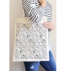 Baskılı Hazır Ham Bez Çanta 3005