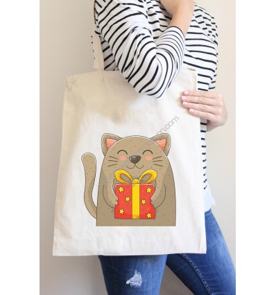 Baskılı Hazır Ham Bez Çanta 3007