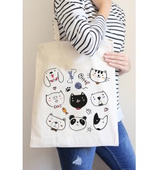 Baskılı Hazır Ham Bez Çanta 3011